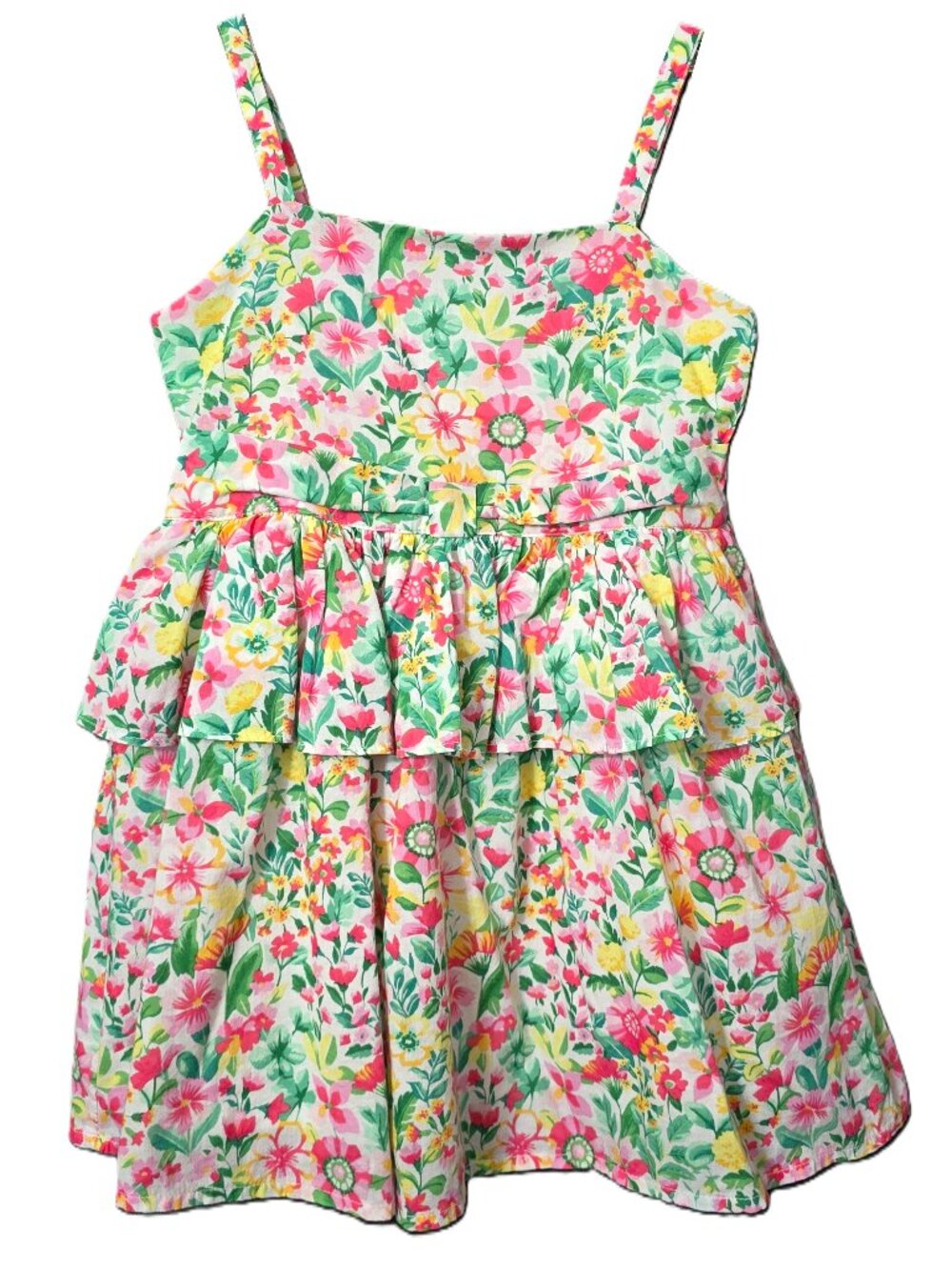 Janie Jack Floral Sundress Dress 3 3T Girl Tank Tiered Pink Forever Kind of Love
